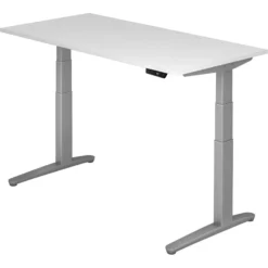 XBHM 16 SS | Schreibtisch 160 x 80 elektrisch höhenverstellbar Weiß