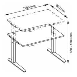 XBHM 12 WC | Schreibtisch 120 x 80 elektrisch höhenverstellbar Grau