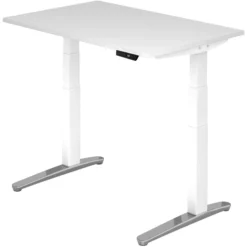 XBHM 12 WC | Schreibtisch 120 x 80 elektrisch höhenverstellbar Weiß