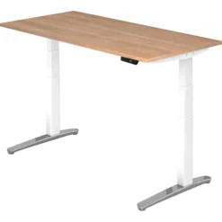 XBHM 16 WC | Schreibtisch 160 x 80 elektrisch höhenverstellbar Nussbaum