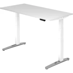 XBHM 16 WC | Schreibtisch 160 x 80 elektrisch höhenverstellbar Weiß