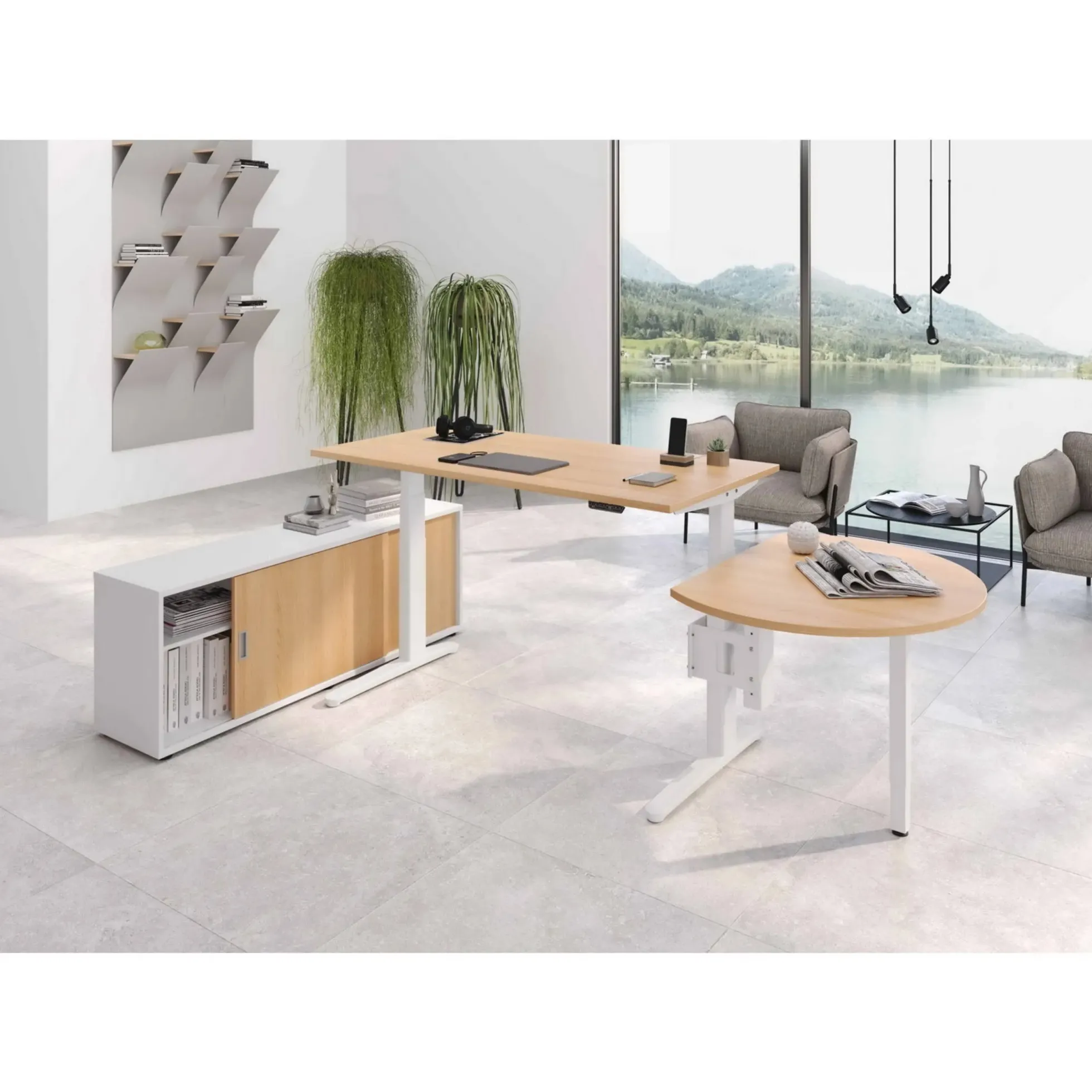 XBHM 19 WW | Schreibtisch 180 x 80 elektrisch höhenverstellbar Weiß