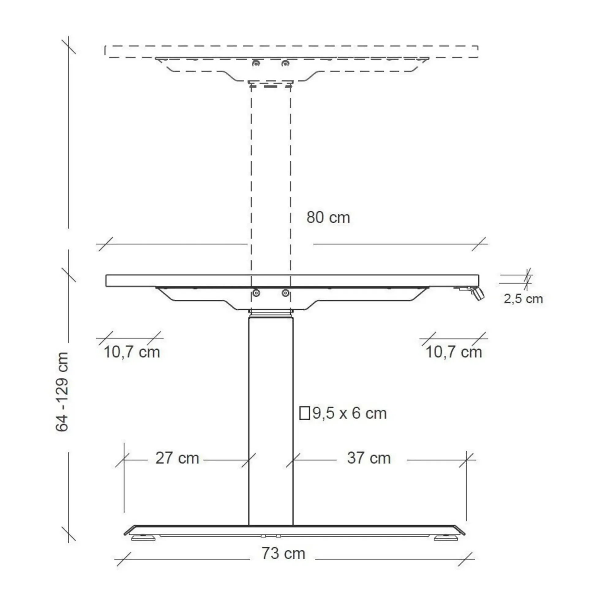 XDKB 19 G | Schreibtisch Grau