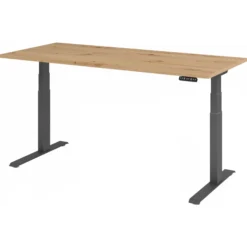 XDKB 19 G | 180x80 | Schreibtisch elektrisch höhenverstellbar Asteiche