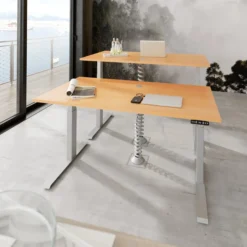 XDKB 12 S | Schreibtisch 120 x 80 elektrisch höhenverstellbar Buche