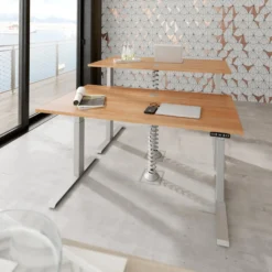 XDKB 19 S | Schreibtisch 180 x 80 elektrisch höhenverstellbar Nussbaum