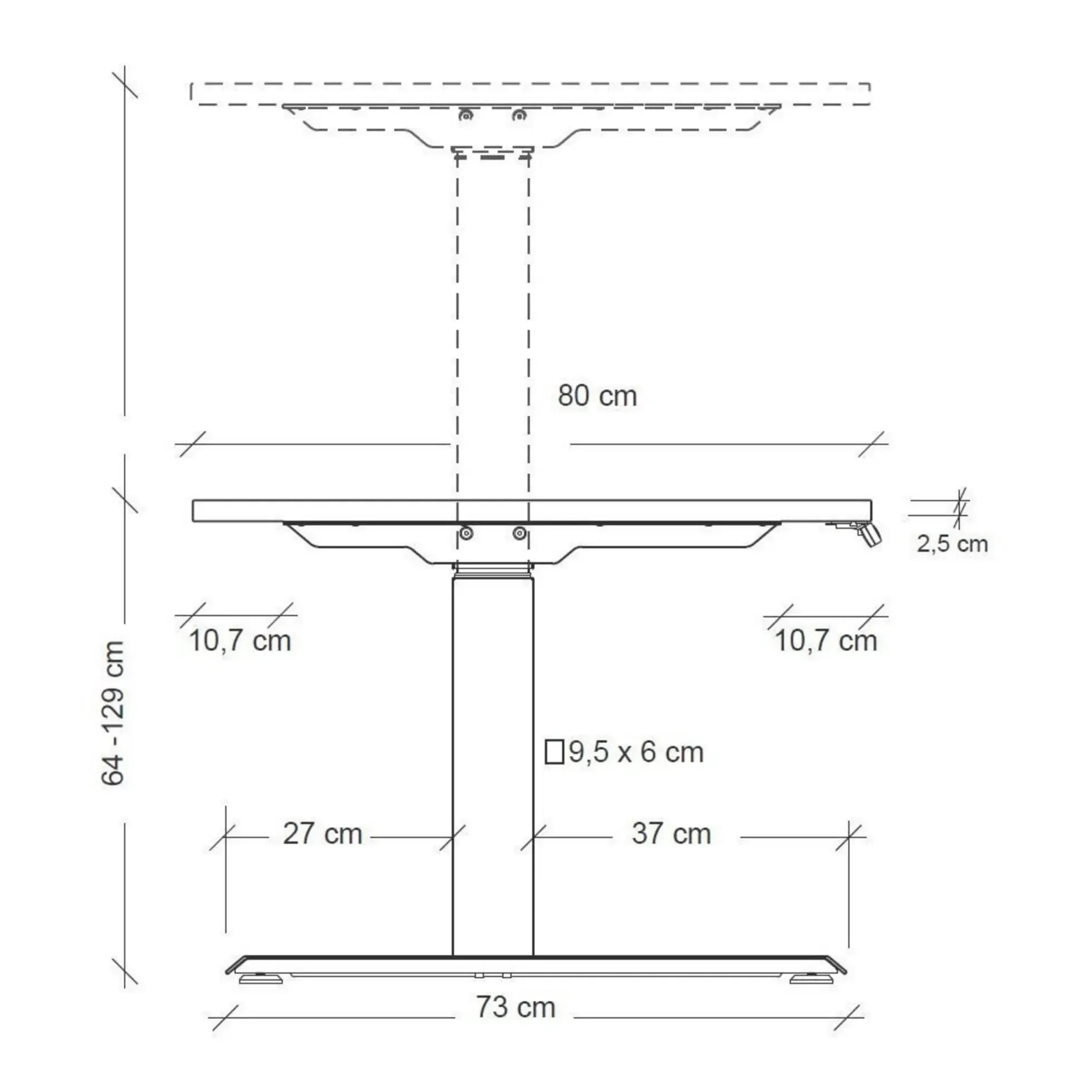 XDKB 19 W | Schreibtisch 180 x 80 elektrisch höhenverstellbar Eiche