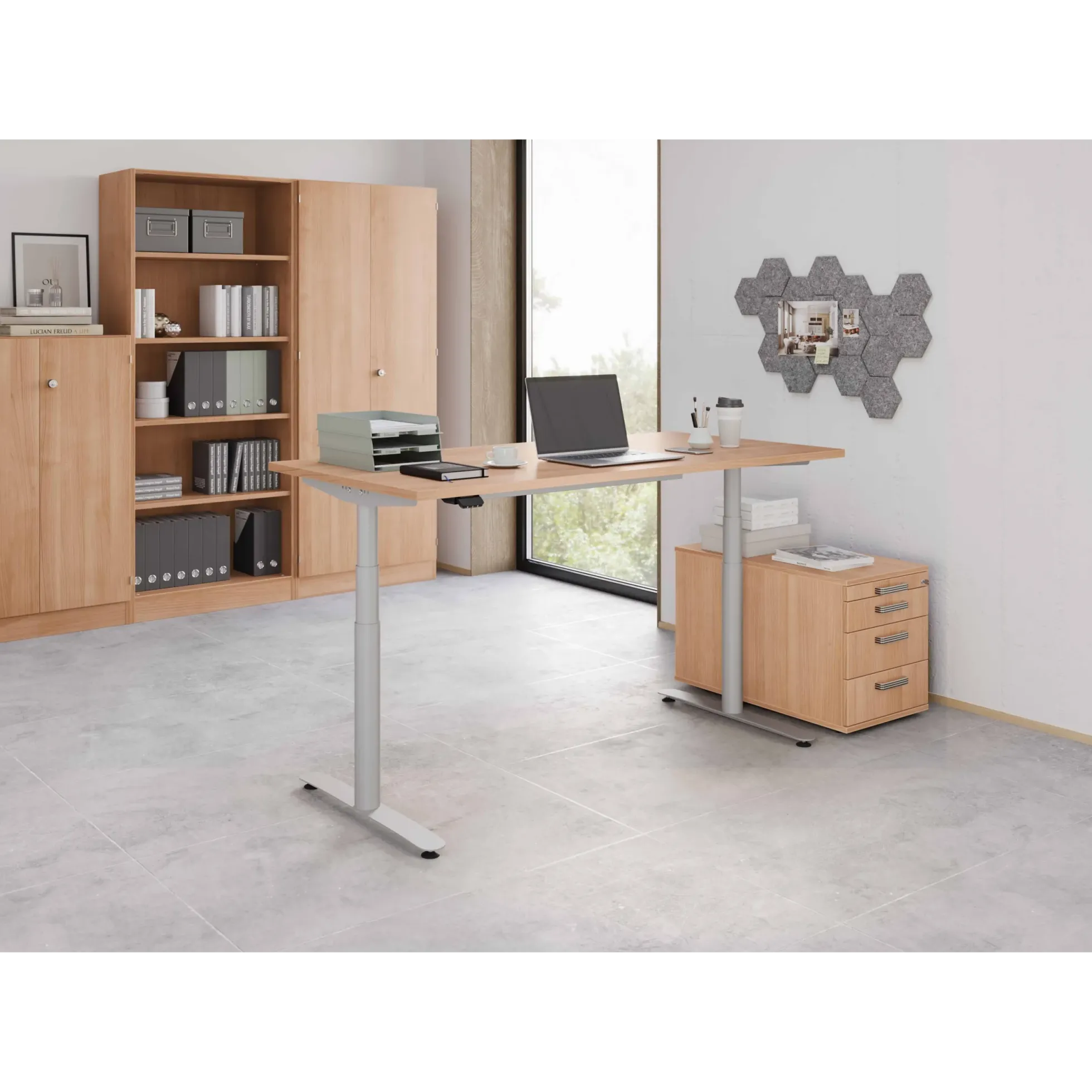 XDLR 12 S | Schreibtisch 120 x 80 elektrisch höhenverstellbar Nussbaum