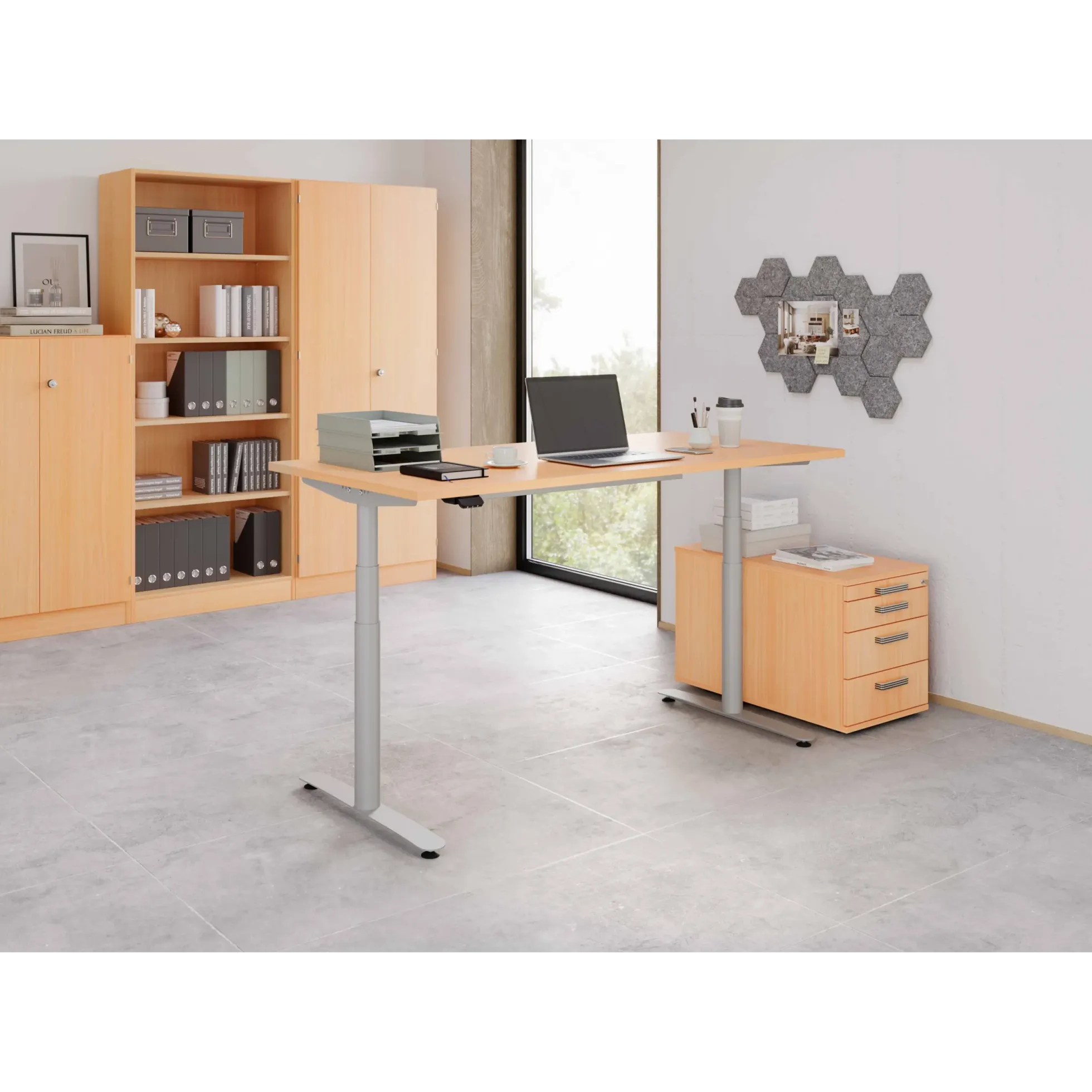 XDLR 19 S | Schreibtisch 180 x 80 elektrisch höhenverstellbar Buche