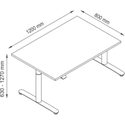 XDLR 12 W | Schreibtisch 120 x 80 elektrisch höhenverstellbar Weiß