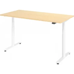 XDLR 16 W | Schreibtisch 160 x 80 elektrisch höhenverstellbar Ahorn