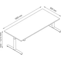 XDLR 19 W | Schreibtisch 180 x 80 elektrisch höhenverstellbar Ahorn