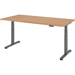 XDSM 2E G | Schreibtisch 200 x 100 elektrisch höhenverstellbar Nussbaum