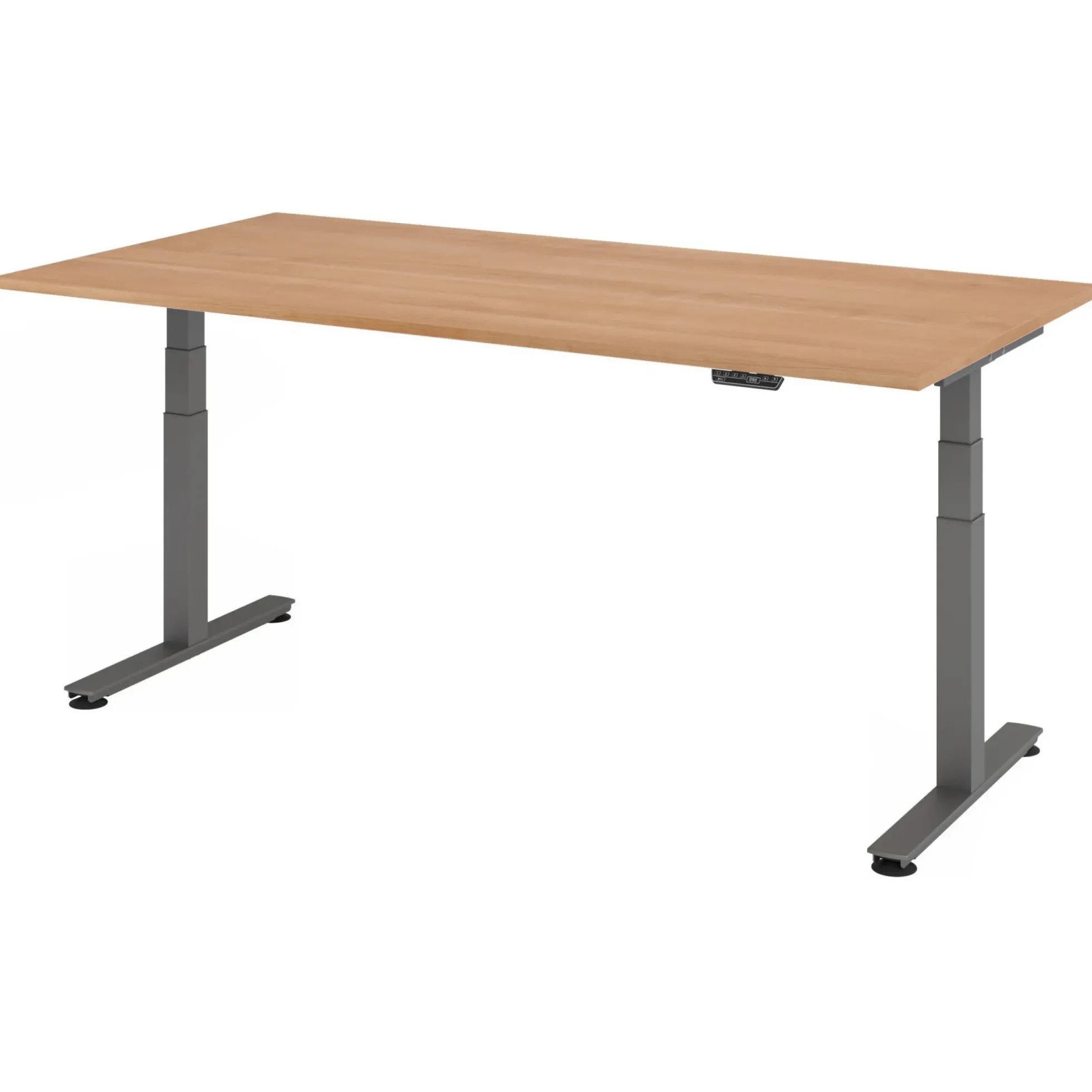 XDSM 2E G | Schreibtisch 200 x 100 elektrisch höhenverstellbar Nussbaum