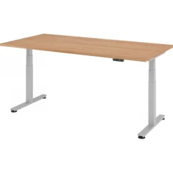XDSM 2E S | Schreibtisch 200 x 100 elektrisch höhenverstellbar Nussbaum