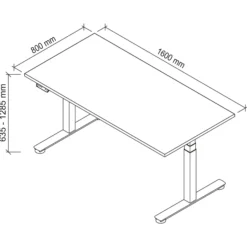 XDSM 16 G | Schreibtisch 160 x 80 elektrisch höhenverstellbar Asteiche