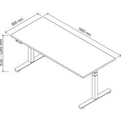 XDSM 19 G | Schreibtisch 180 x 80 elektrisch höhenverstellbar Asteiche