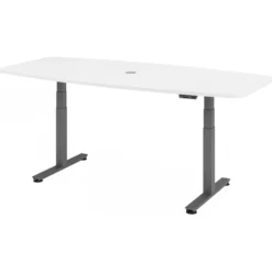 XDSM 22 G | Schreibtisch 220 x 103 elektrisch höhenverstellbar Weiß