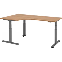 XDSM 82 G | Schreibtisch 200 x 120 elektrisch höhenverstellbar Nussbaum