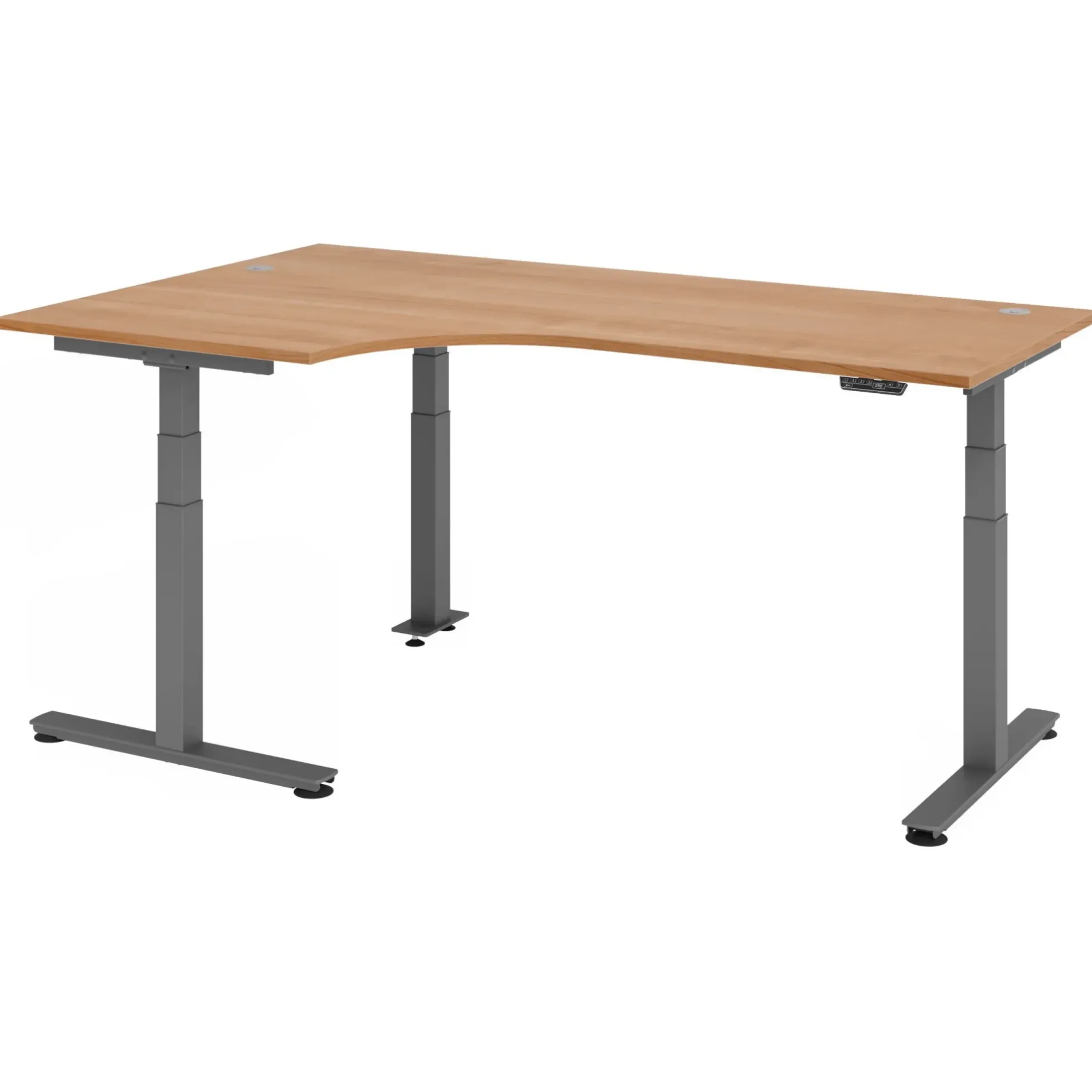 XDSM 82 G | Schreibtisch 200 x 120 elektrisch höhenverstellbar Nussbaum