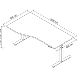 XDSM 18 S | Schreibtisch 180 x 100 elektrisch höhenverstellbar Eiche