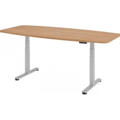 XDSM 22 S | Schreibtisch 220 x 103 elektrisch höhenverstellbar Nussbaum