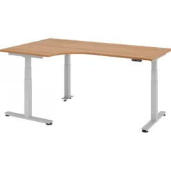 XDSM 82 S | Schreibtisch 200 x 120 elektrisch höhenverstellbar Nussbaum