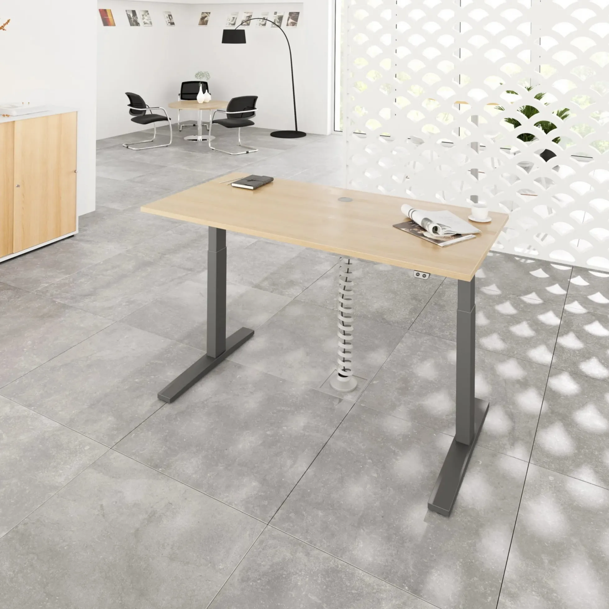 XMKA 19 G | Schreibtisch 180 x 80 elektrisch höhenverstellbar Eiche