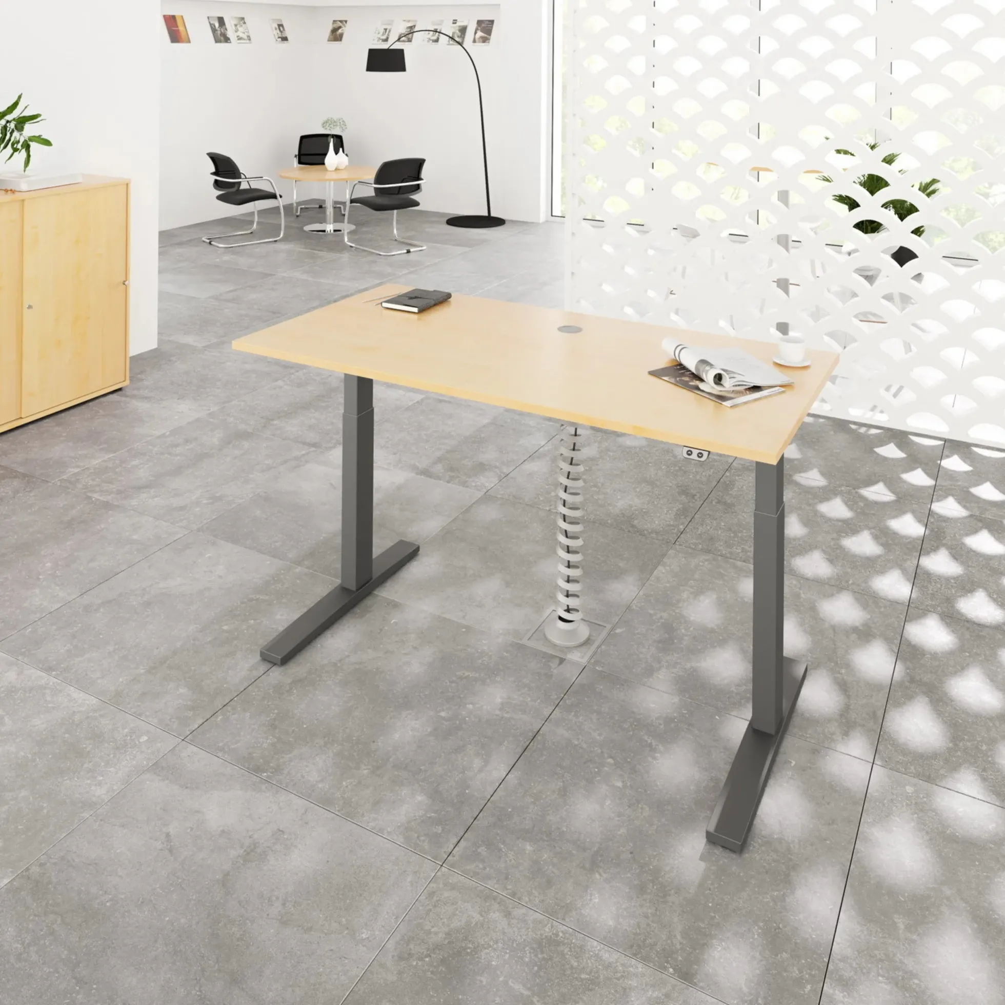 XMKA 19 G | Schreibtisch 180 x 80 elektrisch höhenverstellbar Ahorn