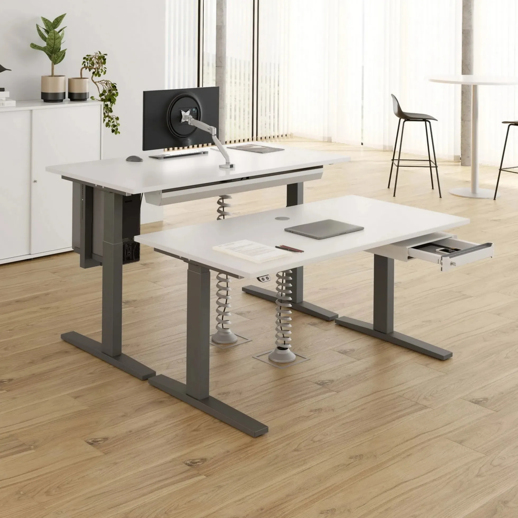 XMKA 12 G | Schreibtisch 120 x 80 elektrisch höhenverstellbar Weiß