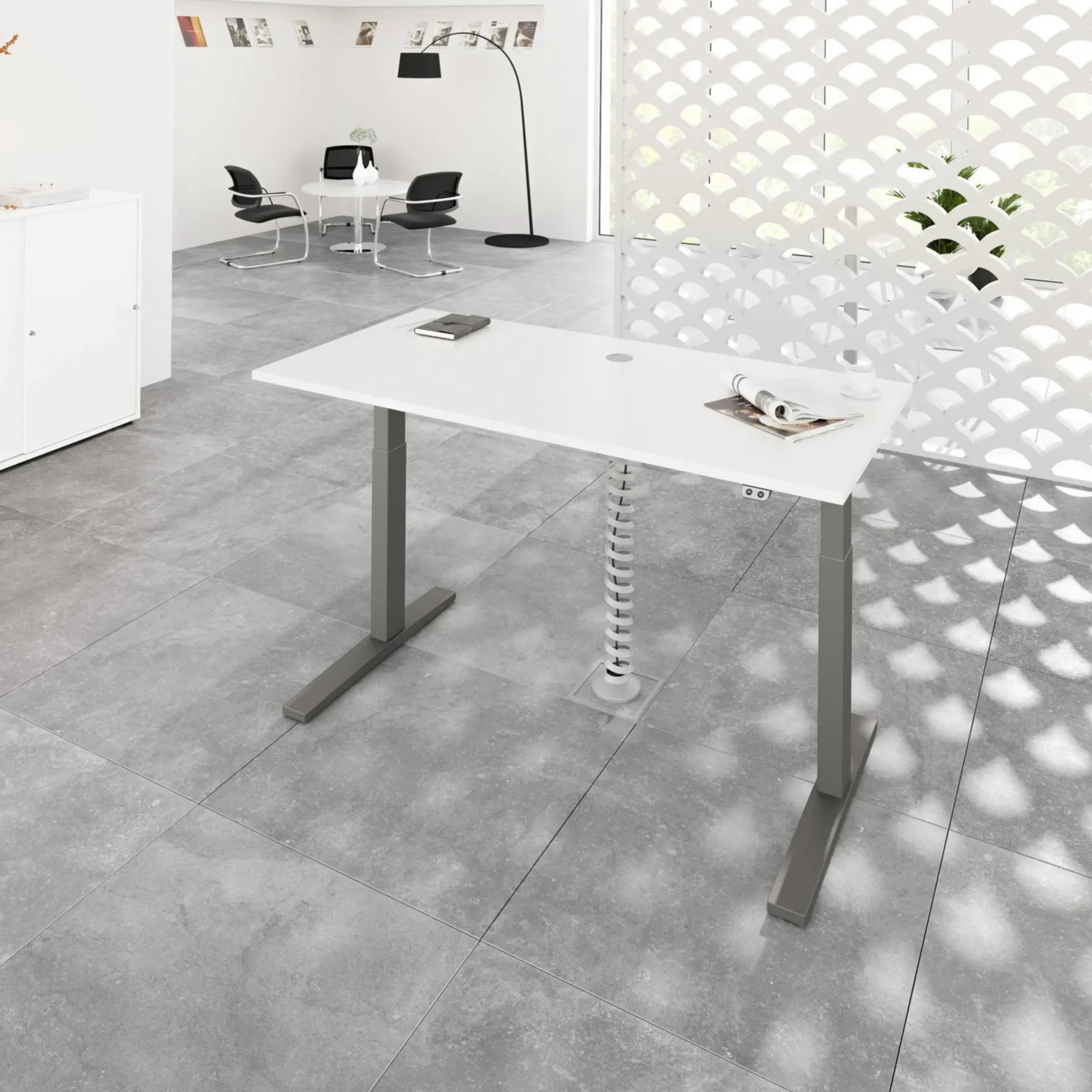 XMKA 12 G | Schreibtisch 120 x 80 elektrisch höhenverstellbar Weiß