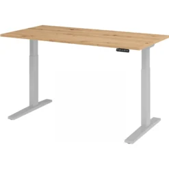 XMKA 16 S | Schreibtisch 160 x 80 elektrisch höhenverstellbar Asteiche