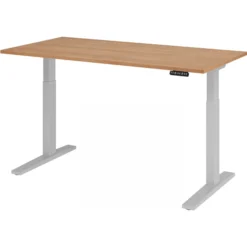 XMKA 16 S | Schreibtisch 160 x 80 elektrisch höhenverstellbar Nussbaum