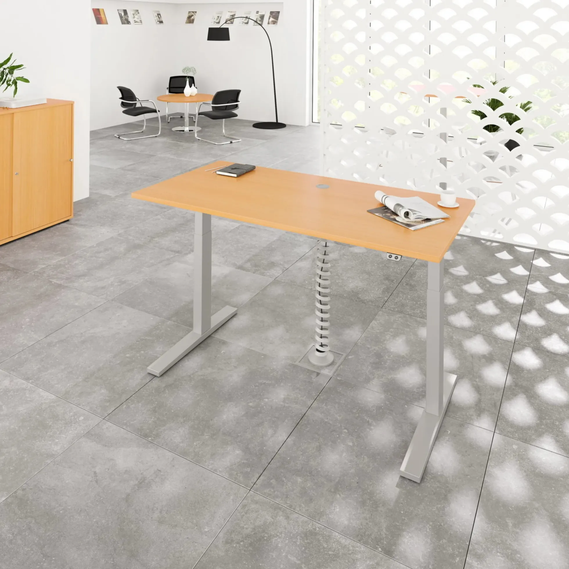 XMKA 19 S | Schreibtisch 180 x 80 elektrisch höhenverstellbar Buche