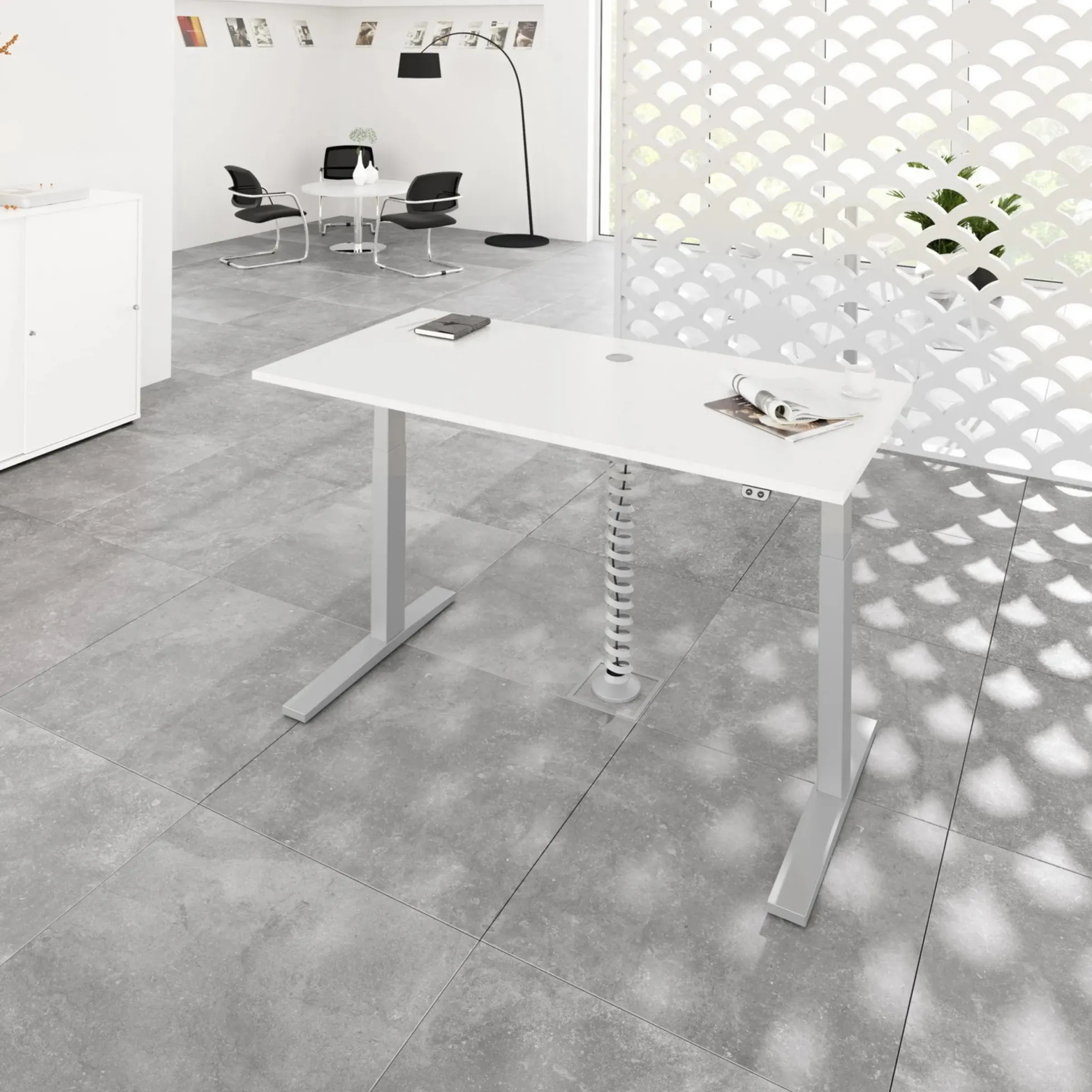 XMKA 12 S | Schreibtisch 120 x 80 elektrisch höhenverstellbar Weiß