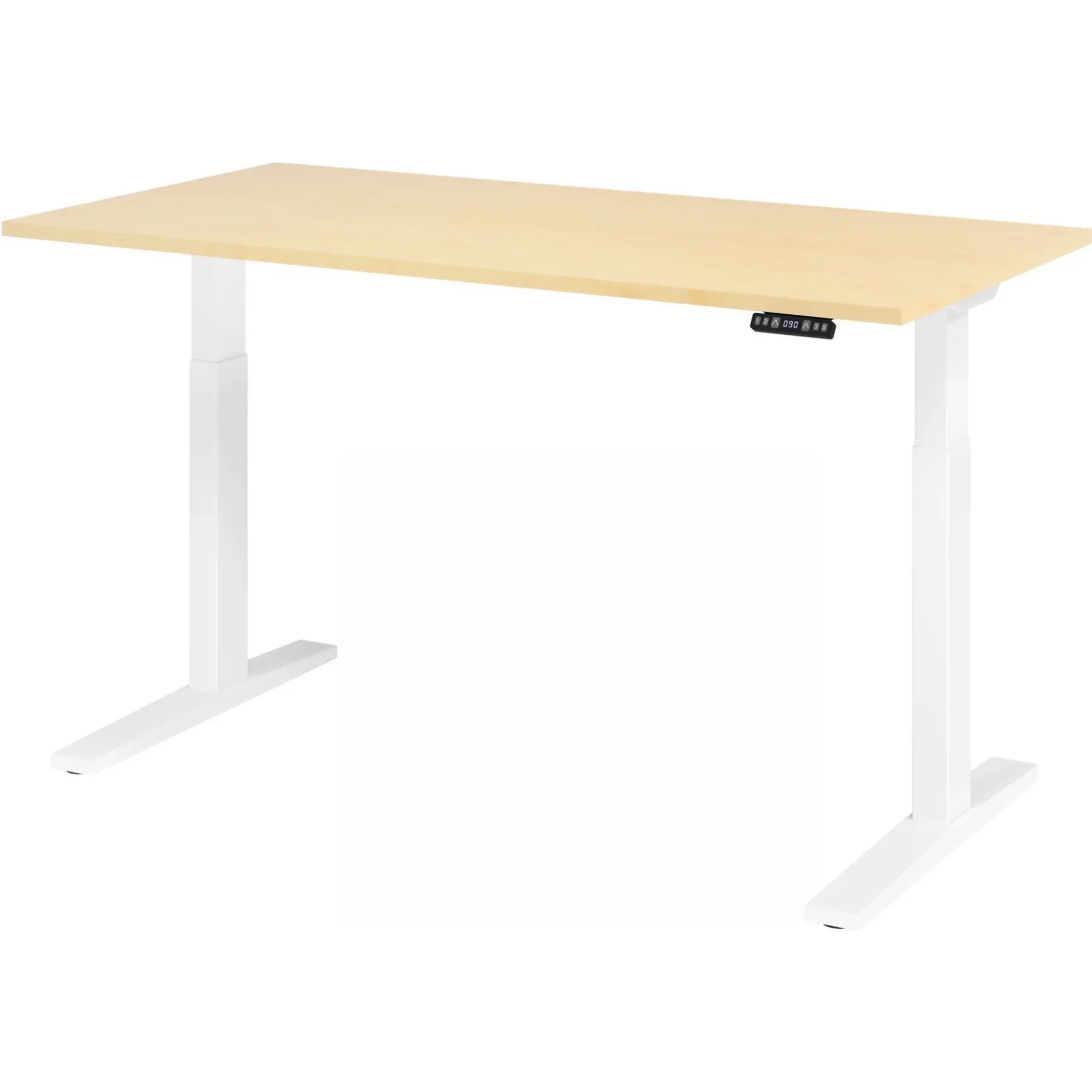 XMKA 16 W | Schreibtisch 160 x 80 elektrisch höhenverstellbar Ahorn