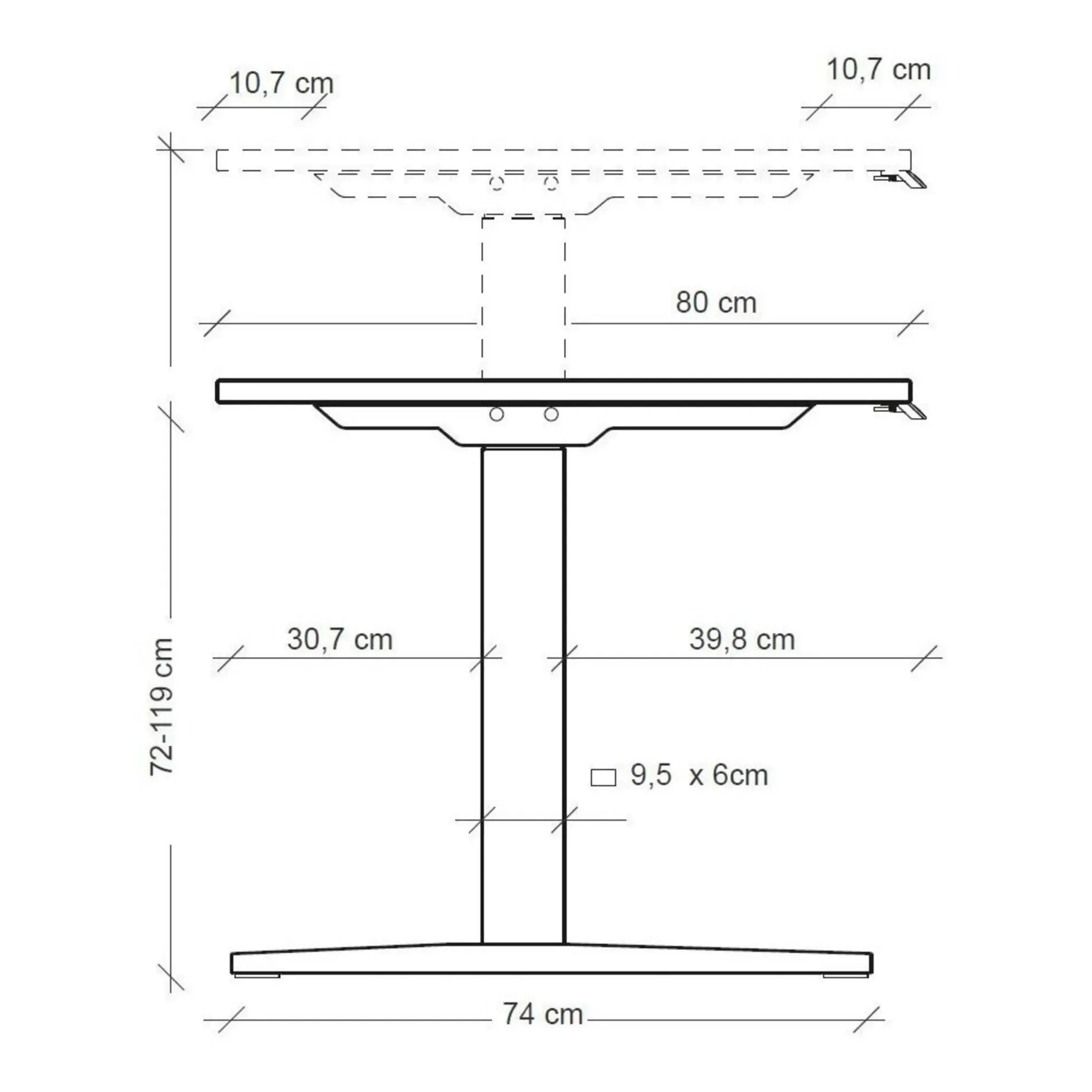 XMKA 19 W | Schreibtisch 180 x 80 elektrisch höhenverstellbar Eiche