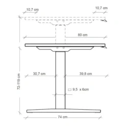 XMKA 19 W | Schreibtisch 180 x 80 elektrisch höhenverstellbar Weiß