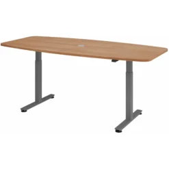 XMST 22 G | Schreibtisch 220 x 103 elektrisch höhenverstellbar Nussbaum