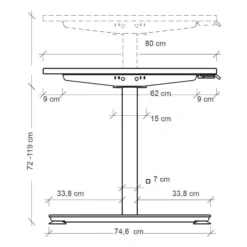 XMST 16 G | Schreibtisch 160 x 80 elektrisch höhenverstellbar Grau