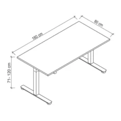 XMST 16 G | Schreibtisch 160 x 80 elektrisch höhenverstellbar Ahorn