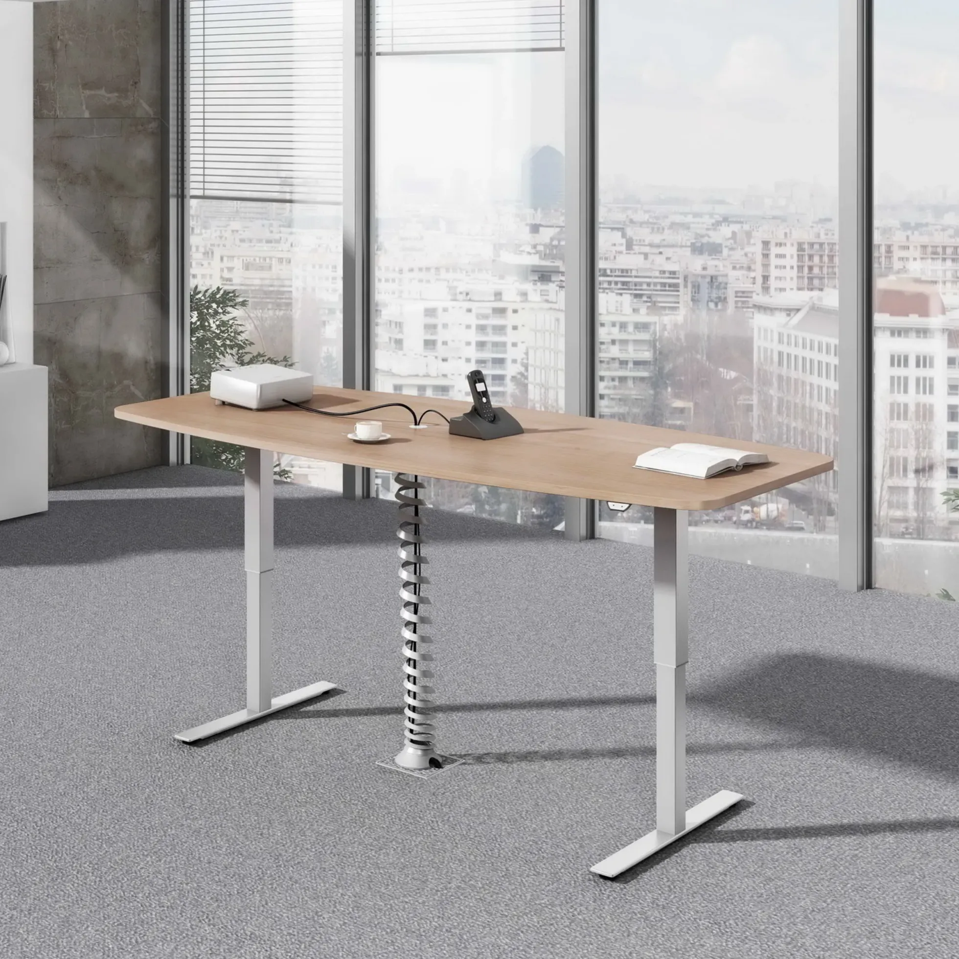 XMST 22 S | Schreibtisch 220 x 103 elektrisch höhenverstellbar Asteiche