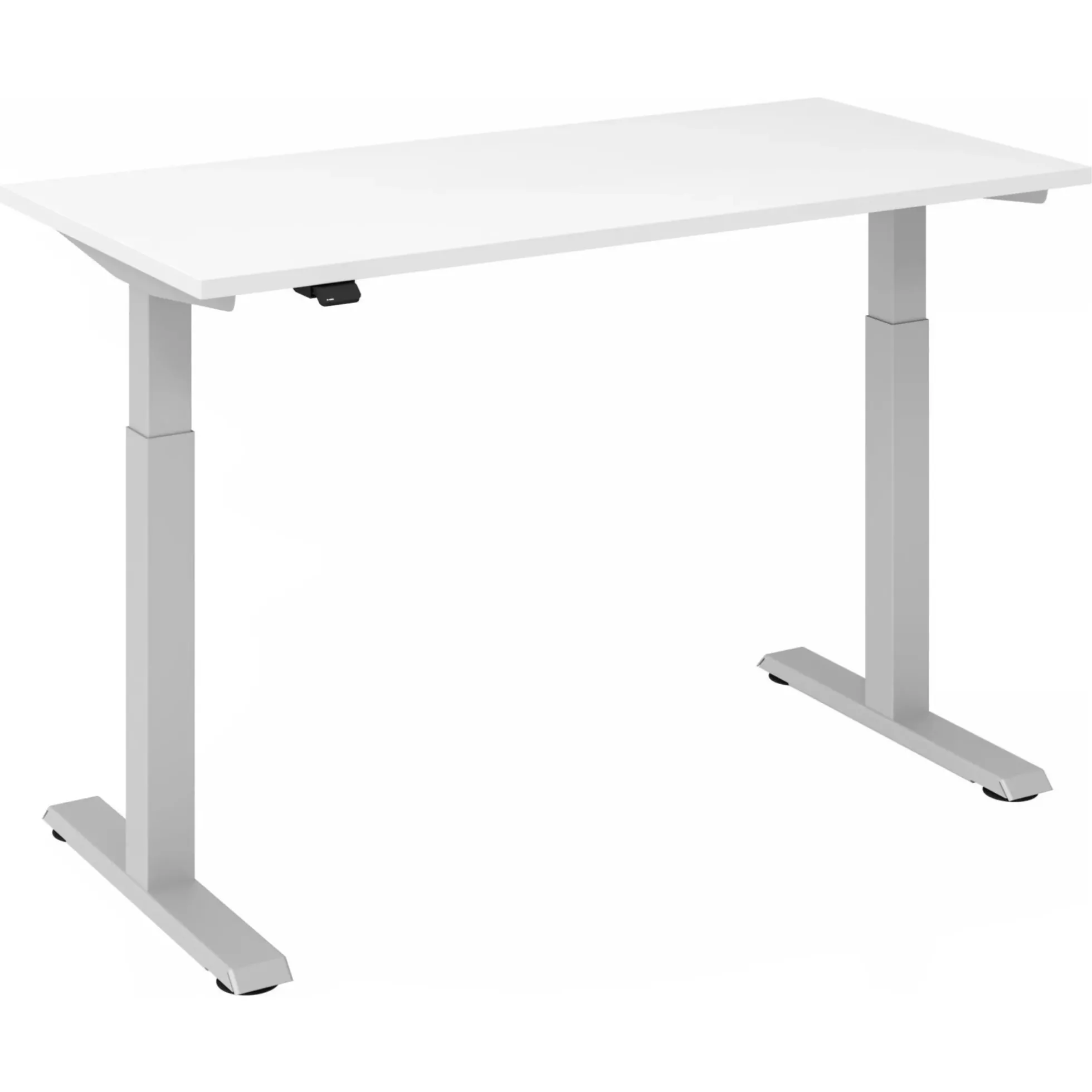 XMST 614 S | Schreibtisch 140 x 67 elektrisch höhenverstellbar Weiß/Silber