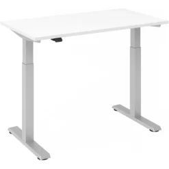 XMST 612 S | Schreibtisch 120 x 67 elektrisch höhenverstellbar Weiß/Silber
