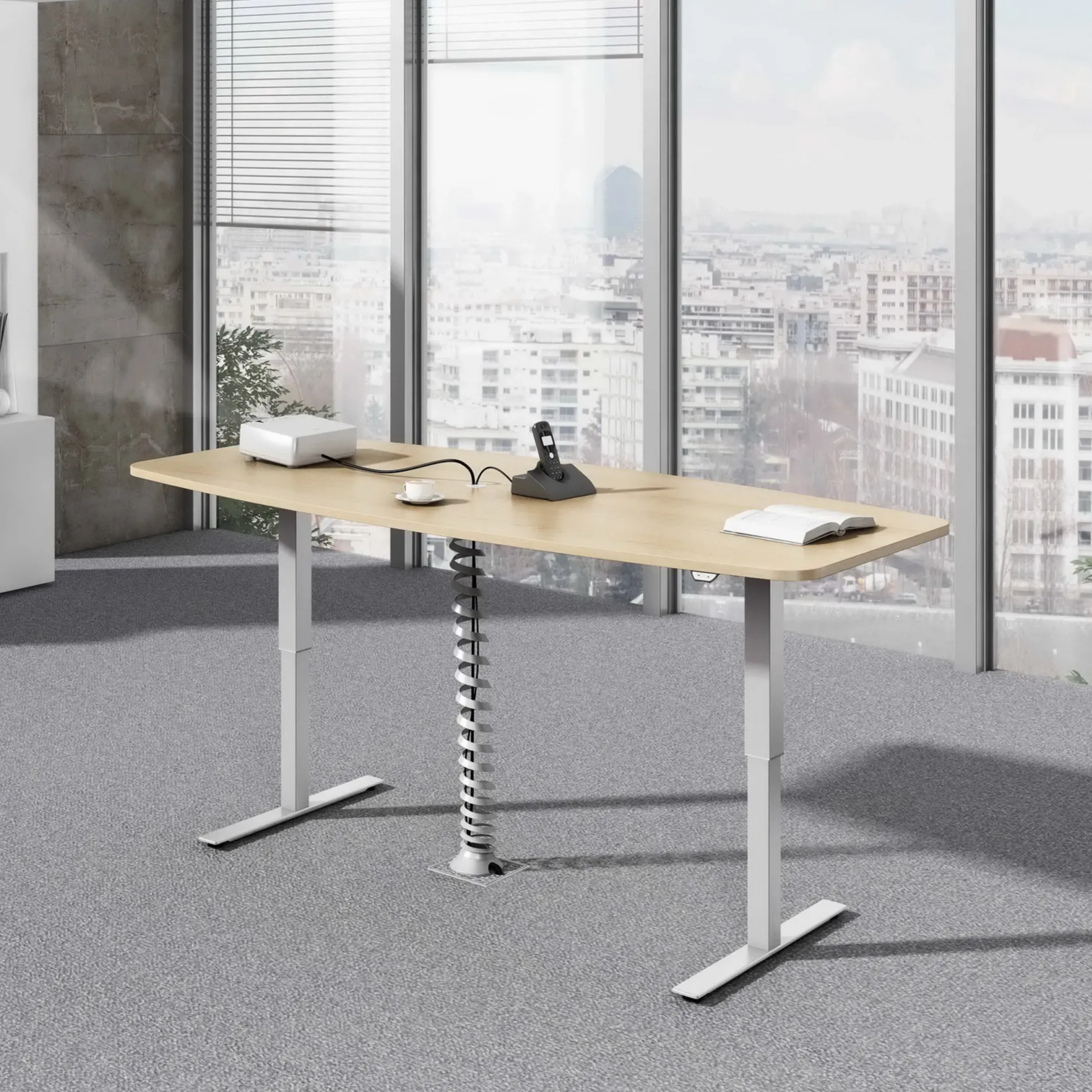 XMST 22 S | Schreibtisch 220 x 103 elektrisch höhenverstellbar Eiche