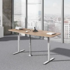 XMST 22 S | Schreibtisch 220 x 103 elektrisch höhenverstellbar Nussbaum