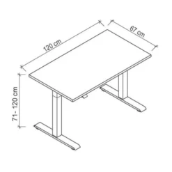 XMST 612 S | Schreibtisch 120 x 67 elektrisch höhenverstellbar Asteiche/Silber