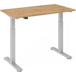 XMST 612 S | Schreibtisch 120 x 67 elektrisch höhenverstellbar Asteiche/Silber