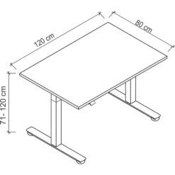 XMST 12 S | Schreibtisch 120 x 80 elektrisch höhenverstellbar Grau