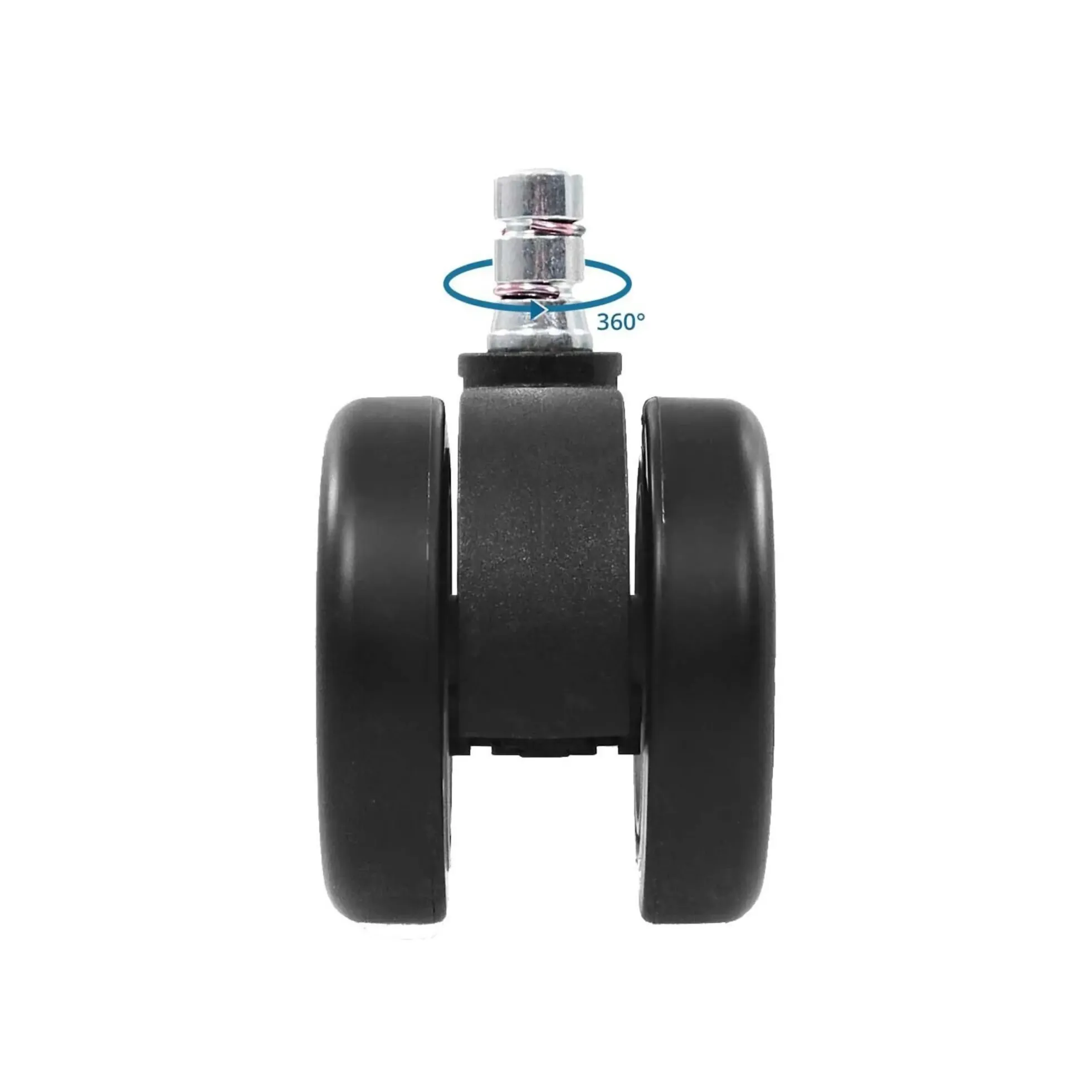 5x ROLO COLOR 60 11mm/60mm | Hartböden - Stuhlrollen Schwarz/Weiß